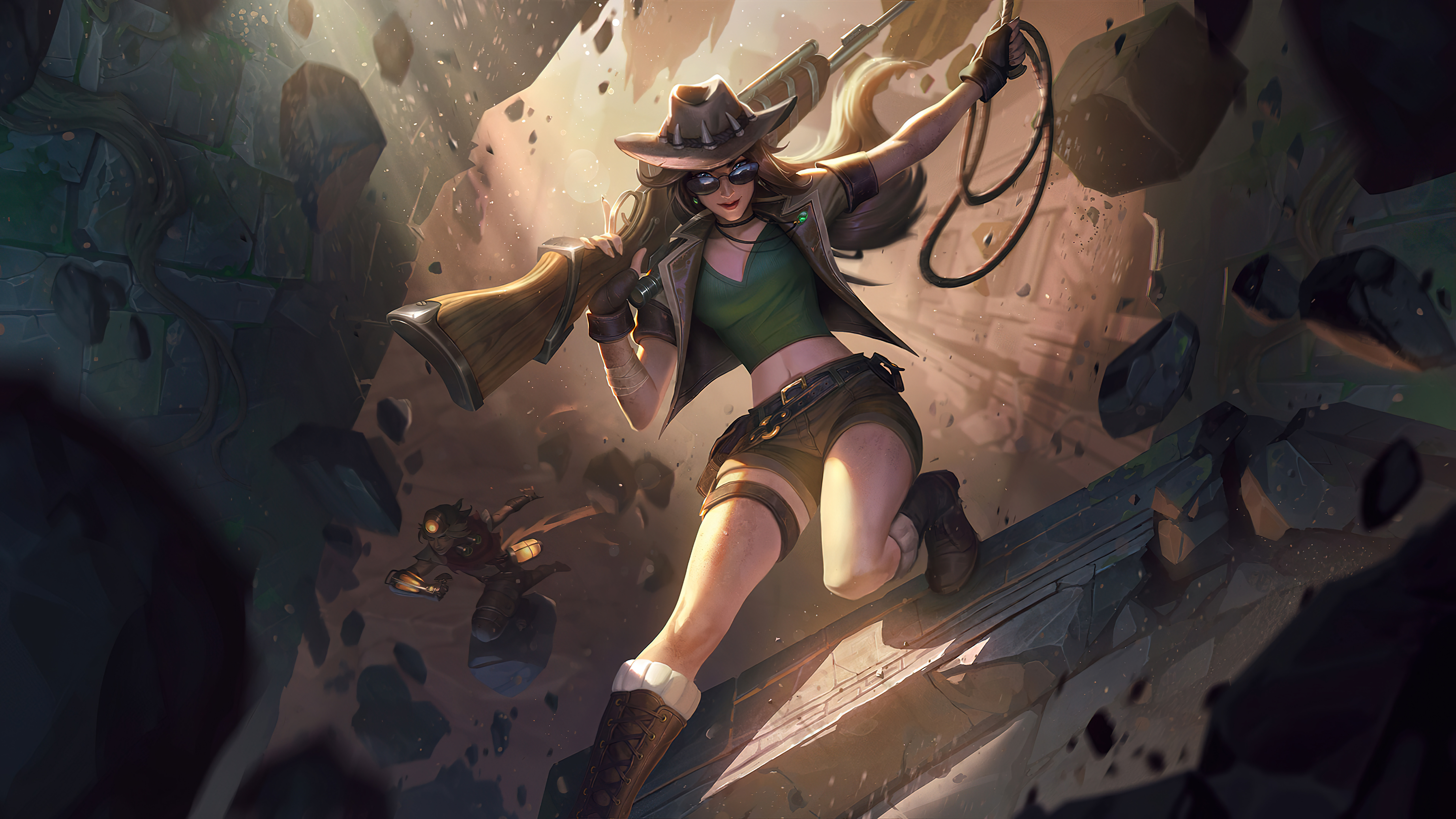 Free download Caitlin League of Legends Riot Game AI Art 8K Wallpaper, Wallpaper(s) website provided.
