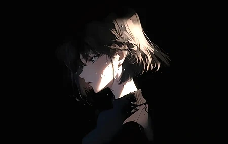 Free download Haibara Ai Rainy Night Black Background Hairfish Screen Wallpaper 2K Wallpaper, Wallpaper(s) website provided.