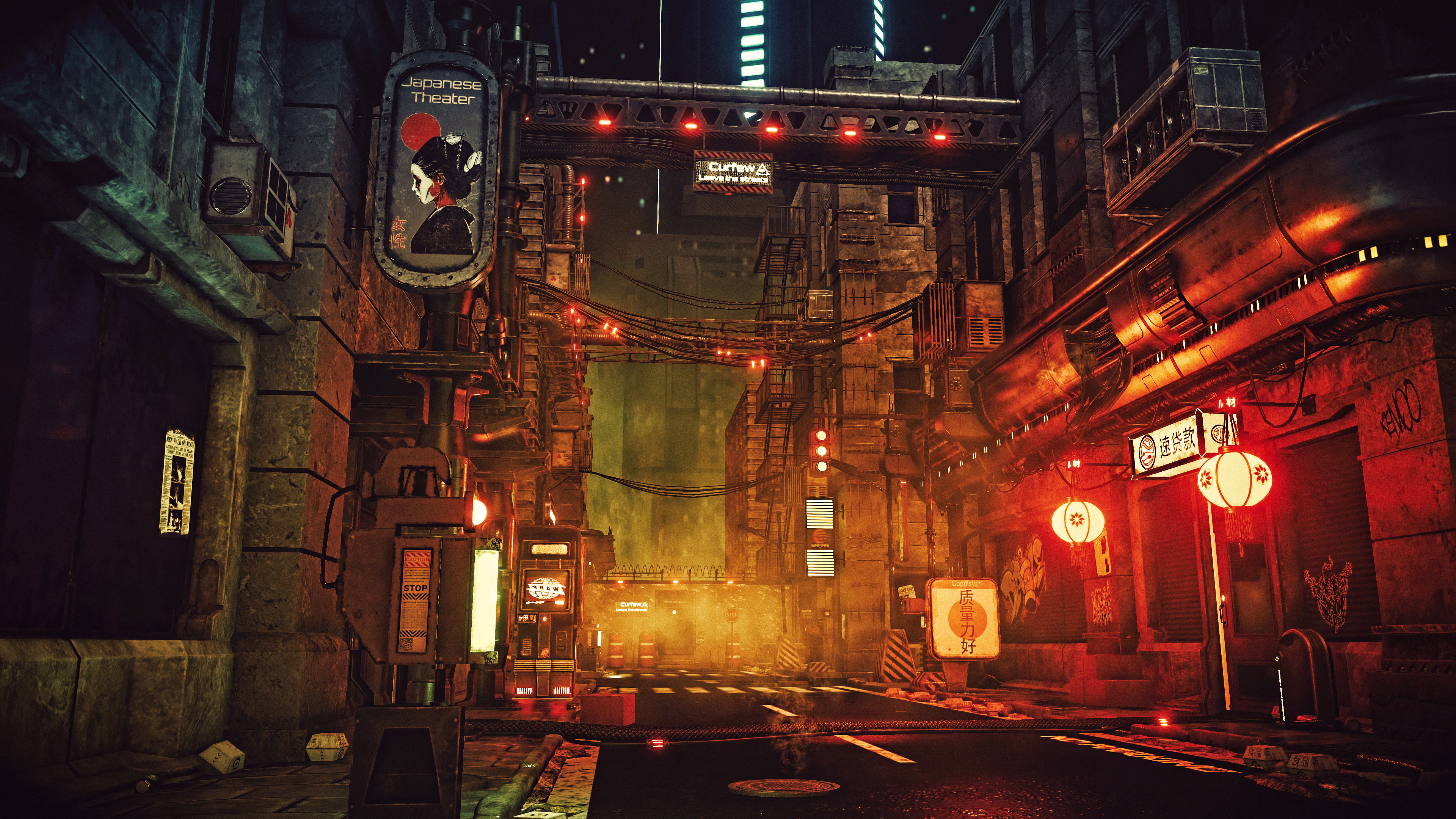 Free download Internet Science Fiction AI Art Concept Art Cyberpunk Futurism Fantasy Art Games City Landscape City 4K Wallpaper, Wallpaper(s) website provided.