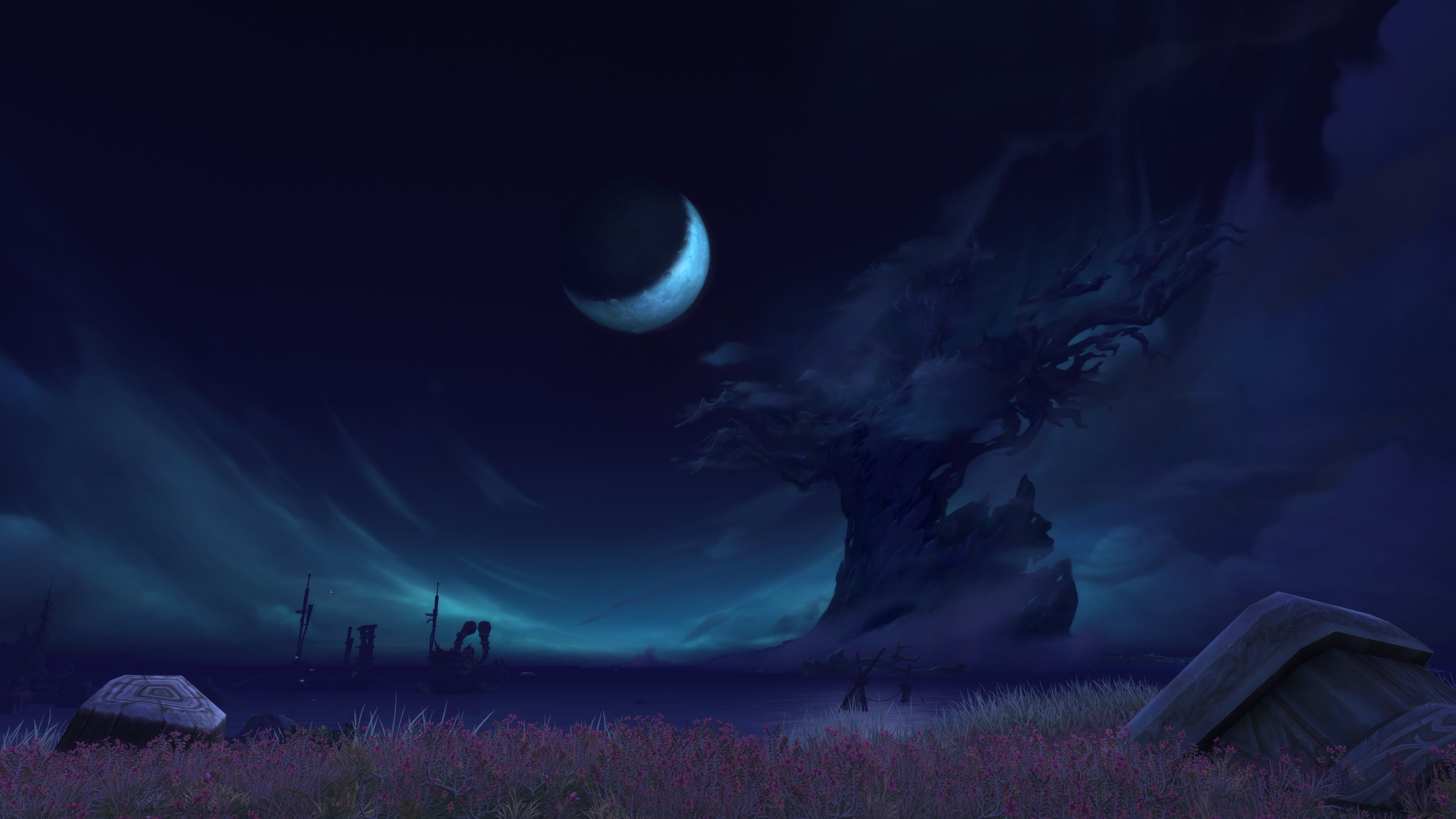 Free download World of Warcraft Battle Night Full Moon Game CG 4K Wallpaper, Wallpaper(s) website provided.