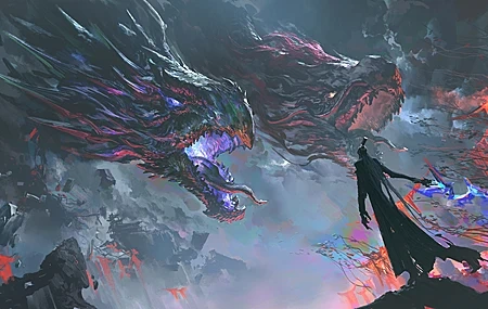 Free download Shen Gongbao Dragon Painting 4K HD Wallpaper Nezha Devil Child Trouble Sea 4K Wallpaper, Wallpaper(s) website provided.