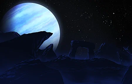 Free download AI Art Illustration Landscape Nature Dark Night Planet Stars Rock Formation Environment Sky Computer Wallpaper 4K Wallpaper, Wallpaper & 7wallpaper