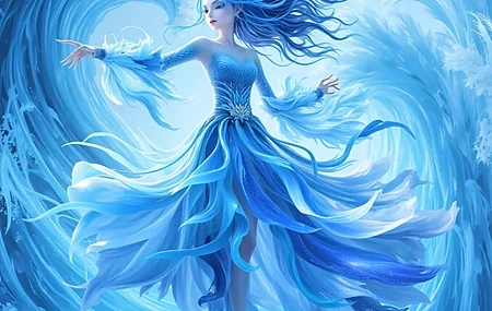 Free download Ao Run Blue Skirt Beautiful 4K Full Screen HD Mobile Wallpaper Nezha Devil Child's Sea Mobile Wallpaper 1080P Wallpaper, Wallpaper(s) website provided.