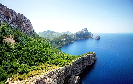 Free download Landscape Water Forest Trees Rock Rock Wall Observation Deck Green Blue Nature Cliff Panorama White Computer Wallpaper 4K Wallpaper, Wallpaper & 7wallpaper