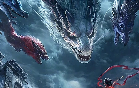 Free download Dragon King Nezha 4K wallpaper Devil Child Trouble Sea Sea Dragon Giant Dragon Oriental Dragon Mobile Wallpaper, Wallpaper(s) website provided.