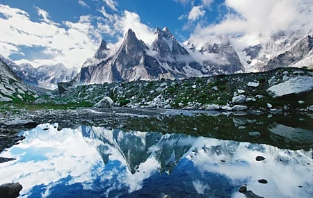 Free download nature water reflection mountain snow cloud Pakistan valley computer wallpaper 4K wallpaper, Wallpaper & 7wallpaper