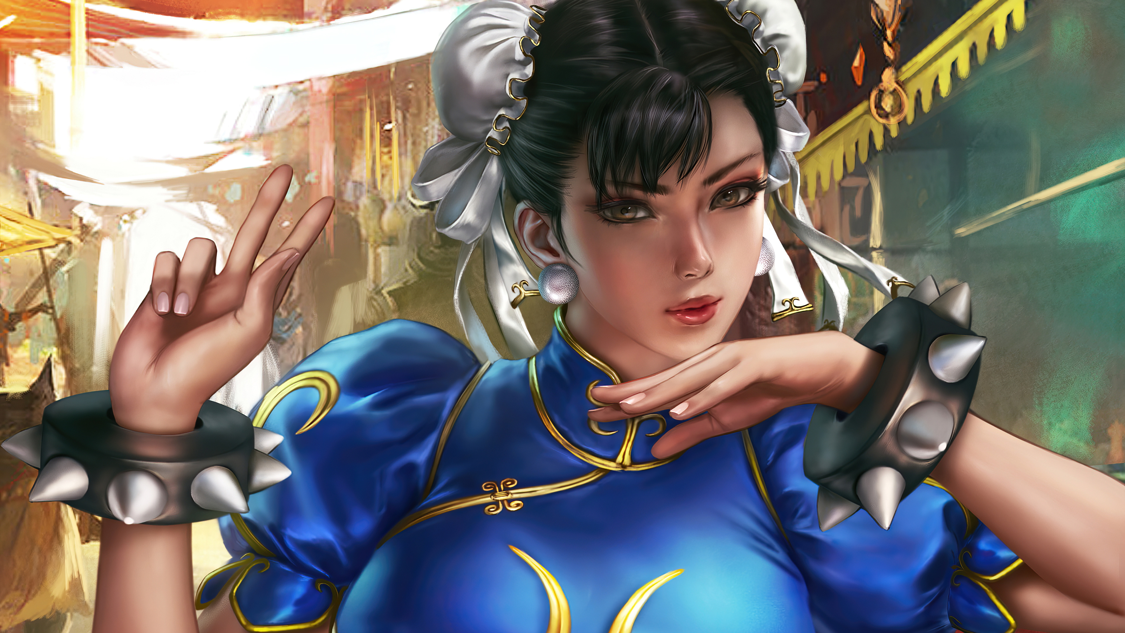 Free download Game CG Character Chunli Street Fighter Female Warrior 4K Wallpaper, Wallpaper(s) website provided.