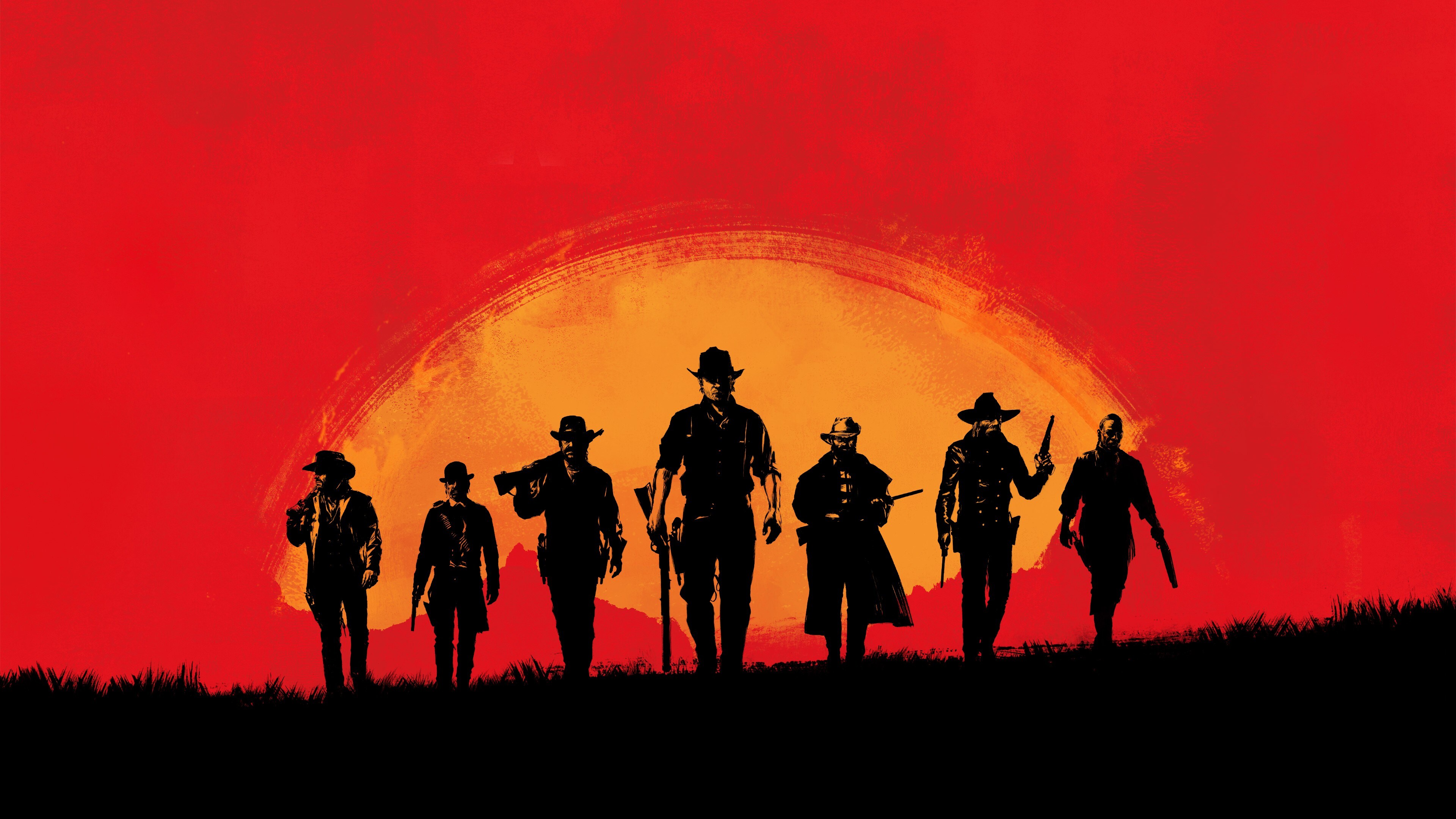 Free download Red Video Game Rock Star Game Sunset Western Sunrise Minimalism Red 4K Wallpaper, Wallpaper(s) website provided.