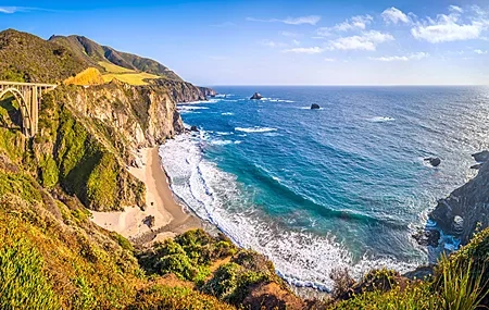 Free download Nature Landscape Ocean Coast Bridge Sky Rock Computer Wallpaper 4K Wallpaper, Wallpaper(s) website provided.