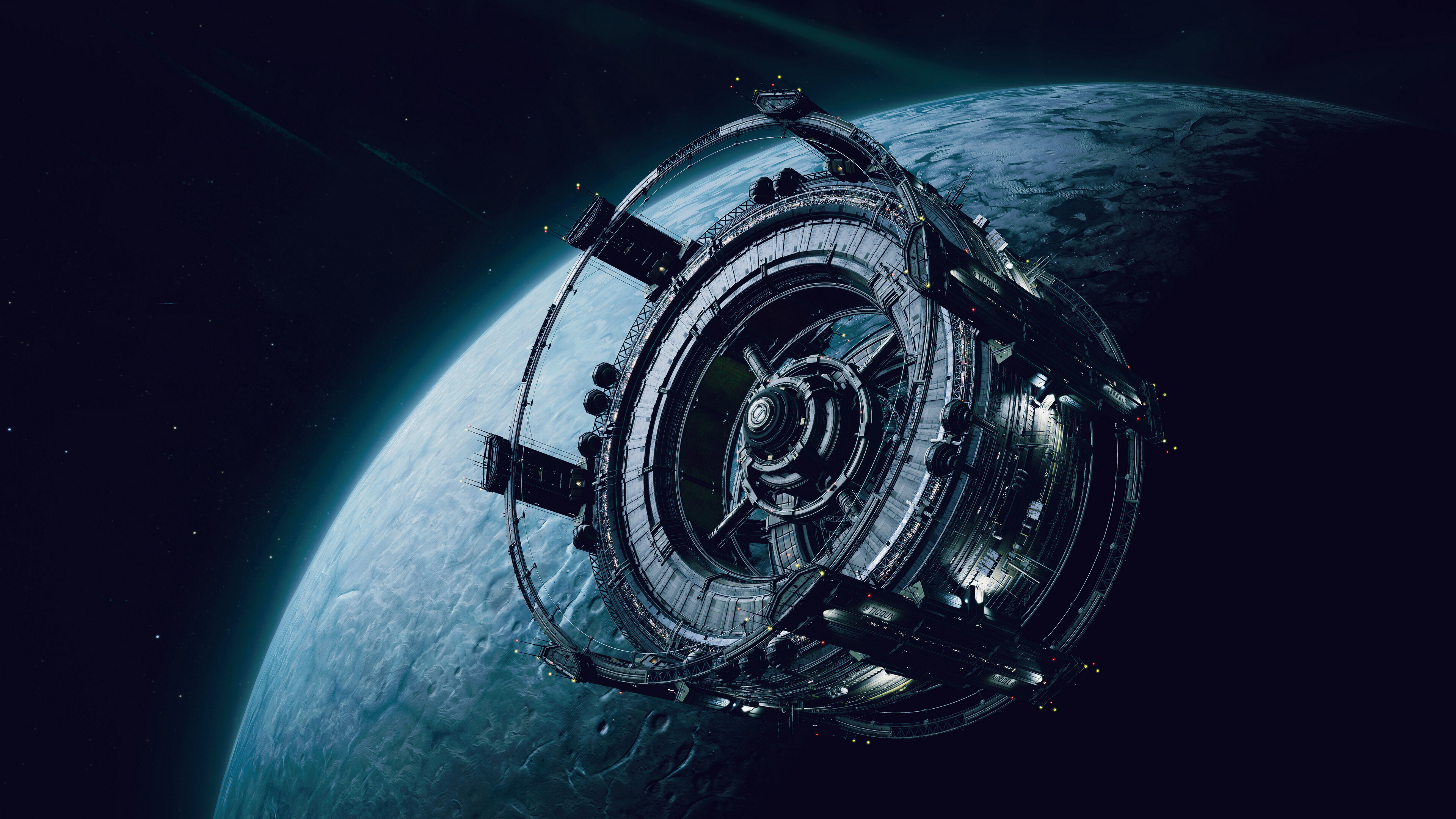 Free download Science Fiction Space Station Planet Space Game CG Futurism 4K Wallpaper, Wallpaper(s) website provided.