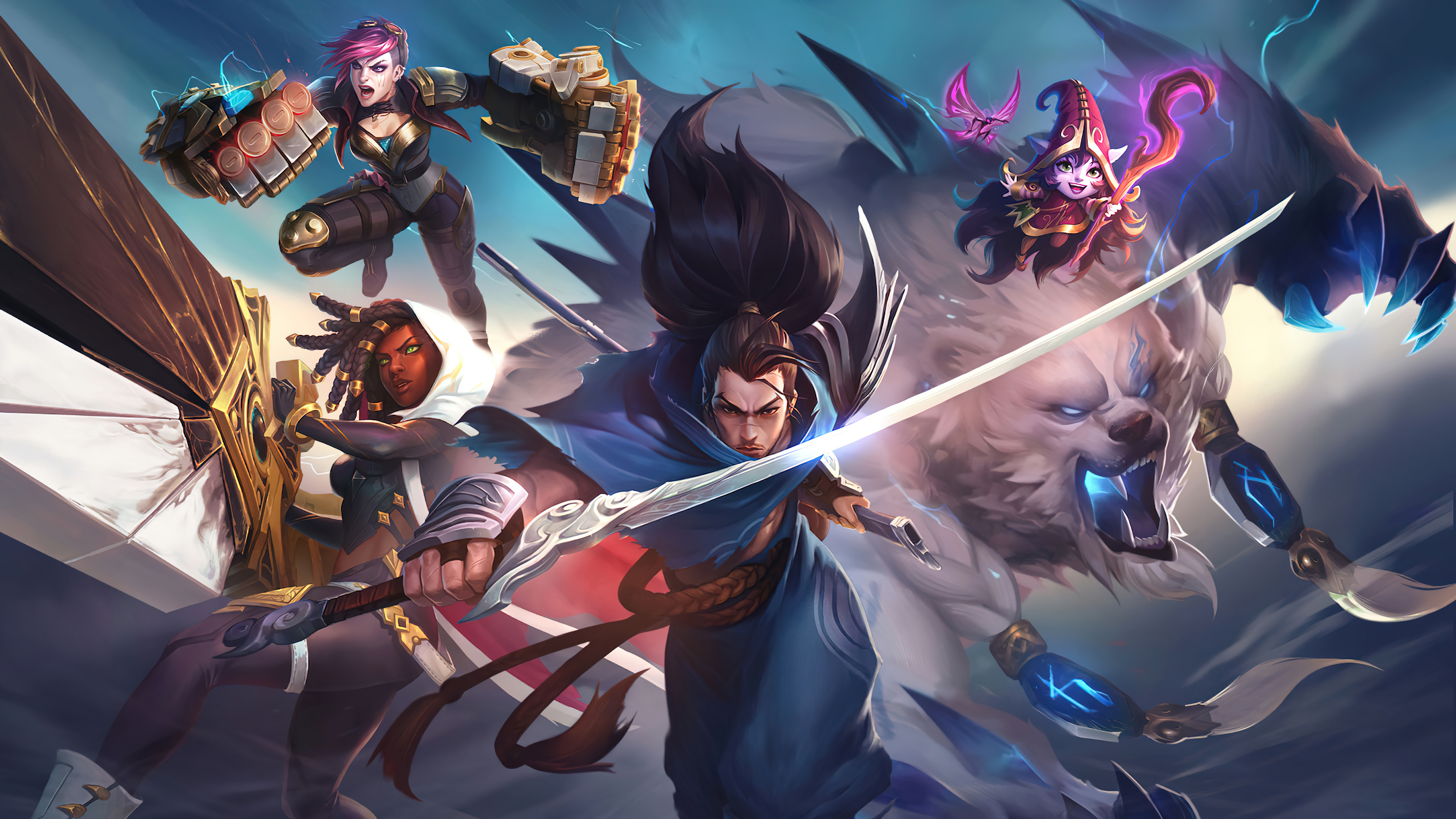 Free download League of Legends Video Game Character Yasuo Sena Wally Bear Lulu Rumble Game 4K Wallpaper, Wallpaper(s) website provided.