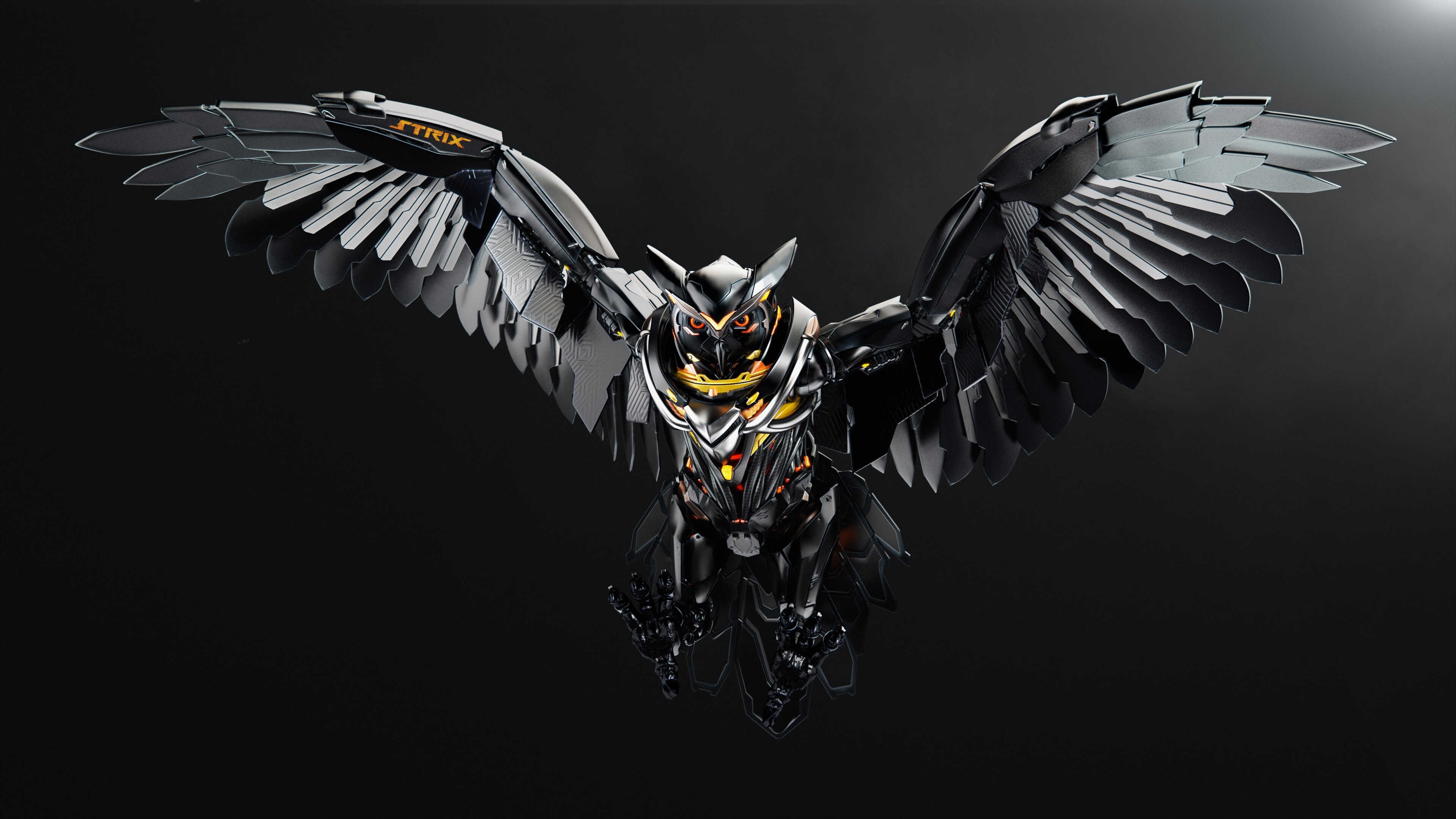 Free download Owl Game Technology Simple Background AI Art Animals Birds Black Background 4K Wallpaper, Wallpaper(s) website provided.