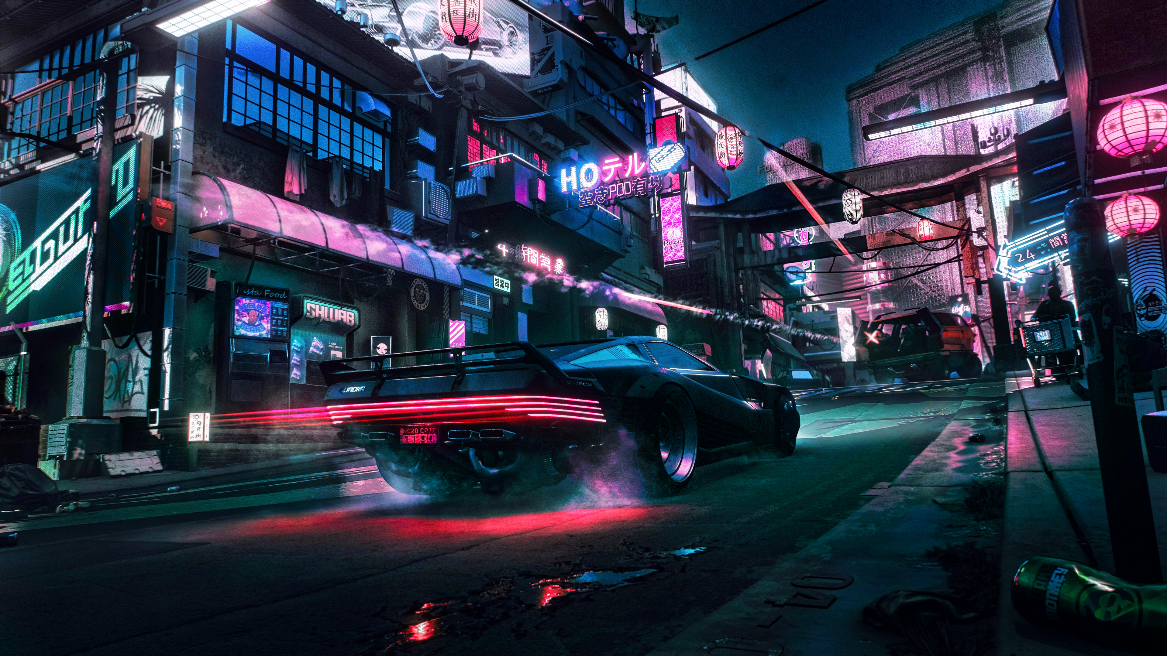 Free download Cyberpunk Car Chase Vehicle Game CG Computer Game Black Car 4K Wallpaper, Wallpaper(s) website provided.