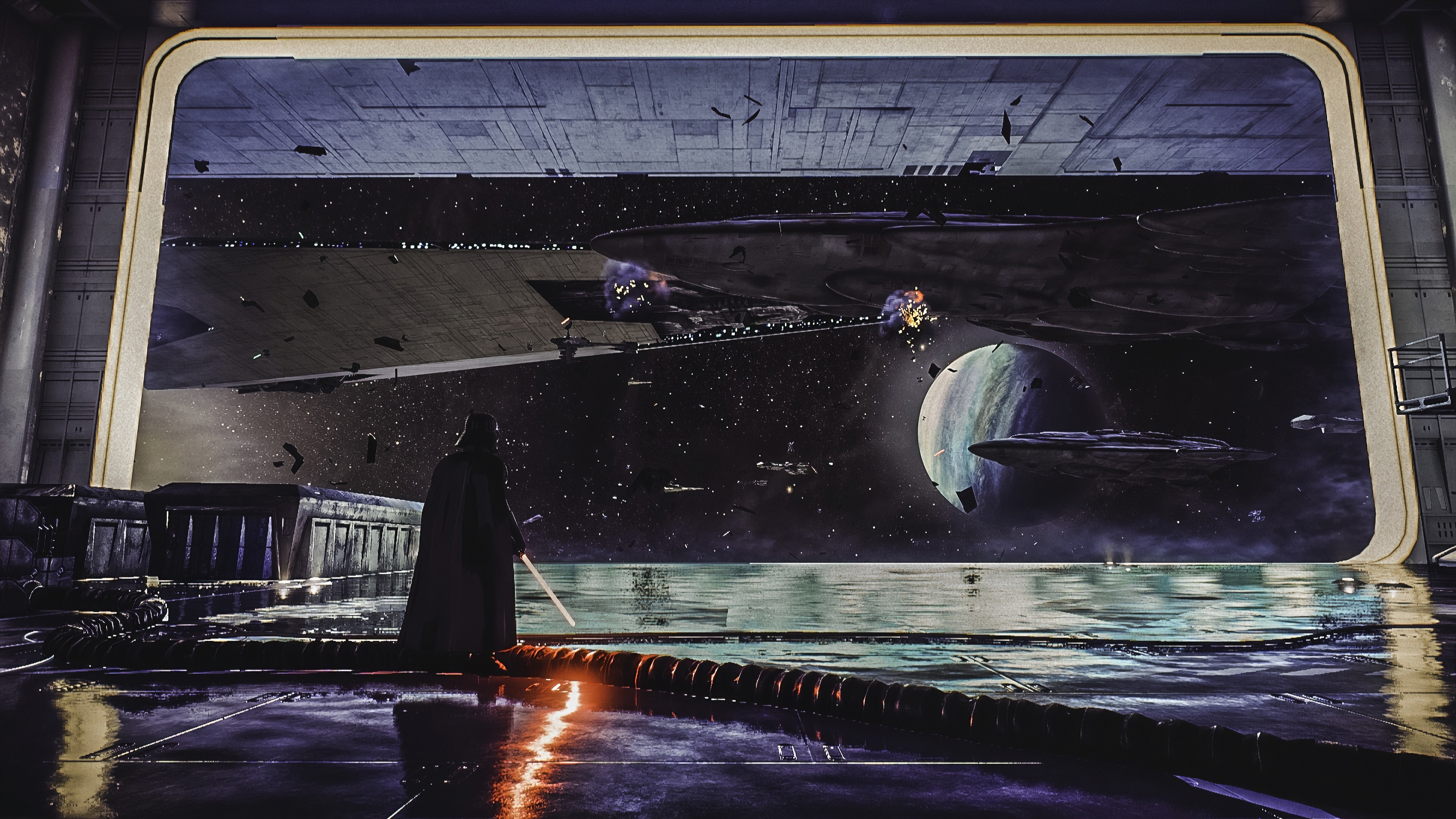 Free download Vader Star Wars Science Fiction Universe Spaceship Lightsaber 4K Wallpaper, Wallpaper(s) website provided.