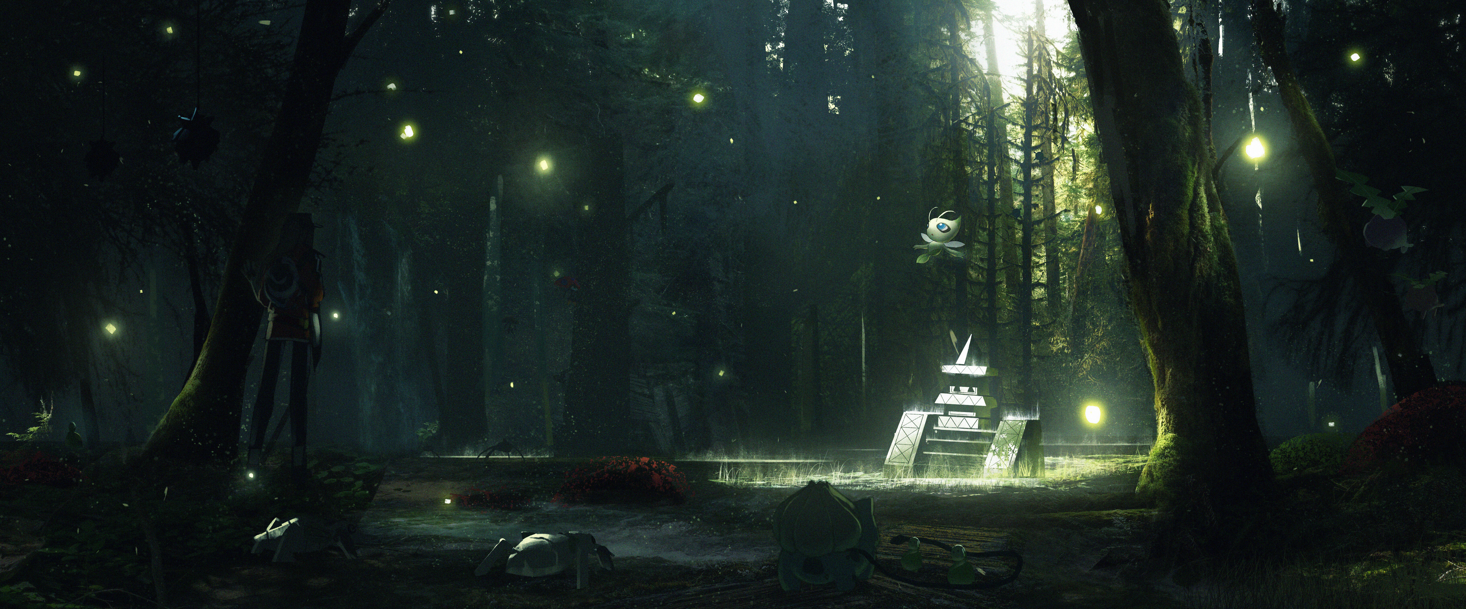 Free download Asteroid Artist Niutao Dragon Anime Girl AI Art Pokémon Forest Art State 4K Wallpaper, Wallpaper(s) website provided.
