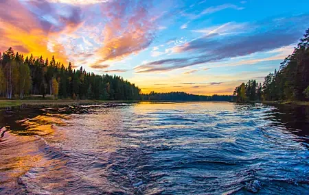 Free download Nature Landscape River Forest Clouds Water Wave Tree Computer Wallpaper 4K Wallpaper, Wallpaper(s) website provided.