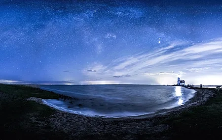 Free download Coast Nature Water Sky Stars Horizon Computer Wallpaper 4K Wallpaper, Wallpaper(s) website provided.