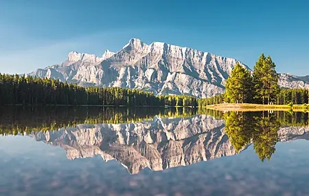 Free download Landscape Nature Mountains Lake Reflection Pine Trees Forest Computer Wallpaper 4K Wallpaper, Wallpaper(s) website provided.