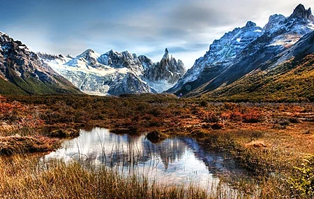 Free download Photography Mountains Valley Snow Water Reflection Argentina Nature Computer Wallpaper 4K Wallpaper, Wallpaper(s) website provided.