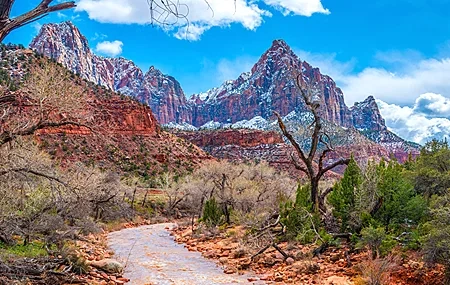 Free download Nature Park Trees River Mountains Sky Landscape Clouds Snow Computer Wallpaper 4K Wallpaper, Wallpaper(s) website provided.