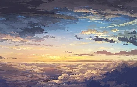 Free download Sky Sunset Clouds Painting Nature Fresh Healing Sunshine Computer Wallpaper 4K Wallpaper, Wallpaper(s) website provided.