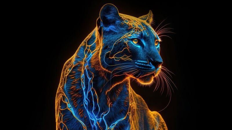 Free download Black Panther AI art Dark aesthetic Black background, Wallpaper(s) website provided.