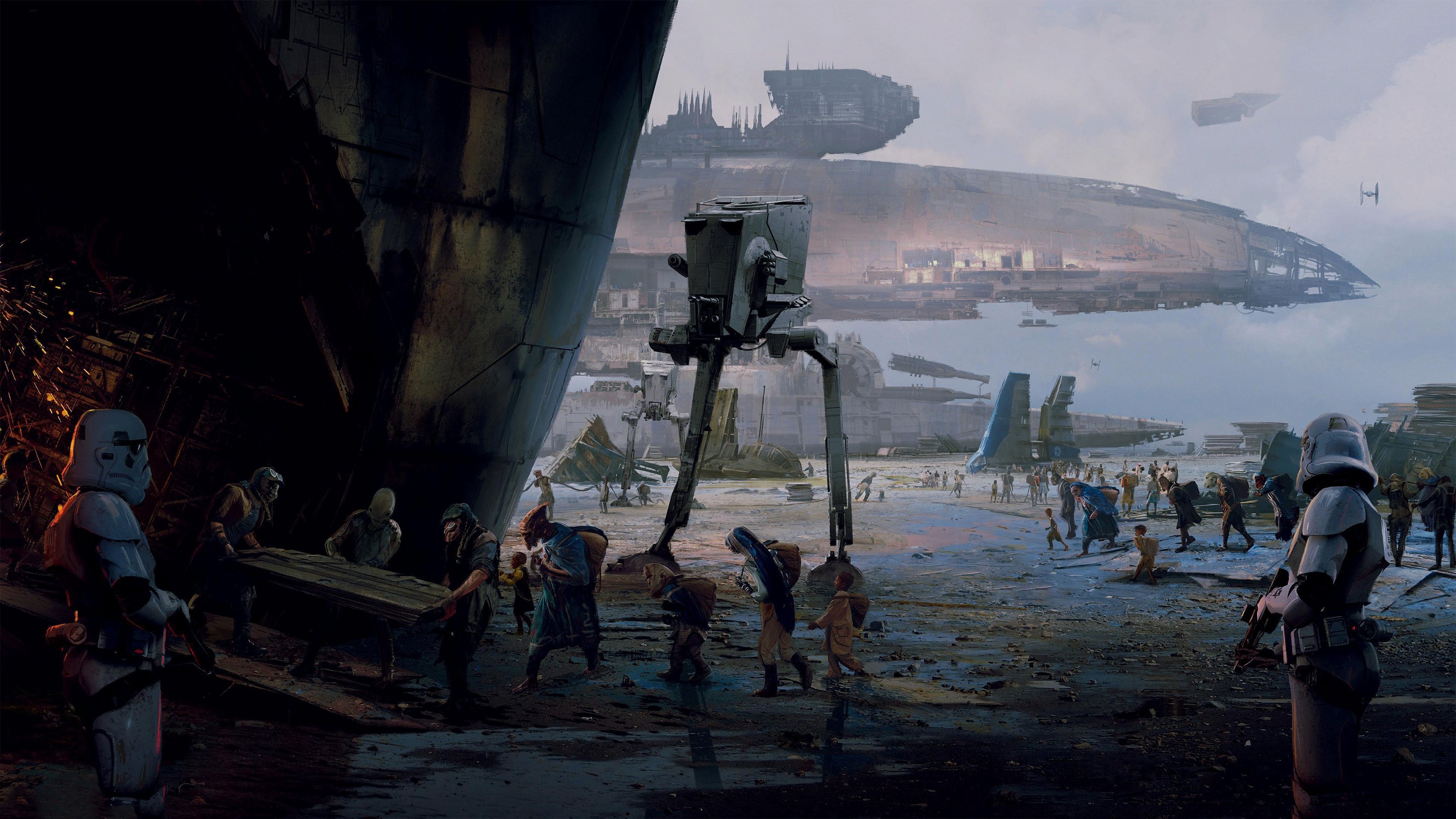 Free download Soldier Star Wars Droid Airship 4K Wallpaper, Wallpaper(s) website provided.