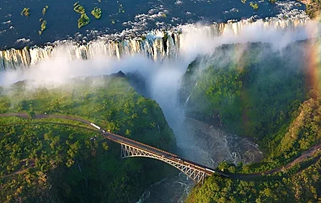 Free download waterfall bird's eye view bridge nature scenery computer wallpaper 4K wallpaper, Wallpaper(s) website provided.