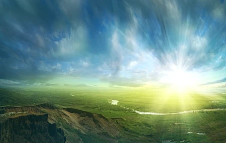 Free download sunrise scenery nature river trees sky clouds pond blue fresh healing computer wallpaper 8K wallpaper, Wallpaper(s) website provided.
