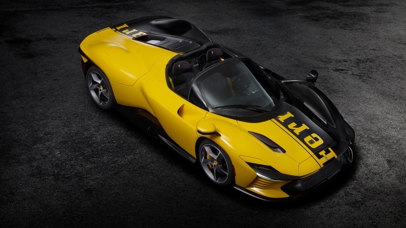 Free download Ferrari Daytona SP3 Tailor Made 2025 10K 5K 8K Dark background Racing stripes, Wallpaper(s) website provided.