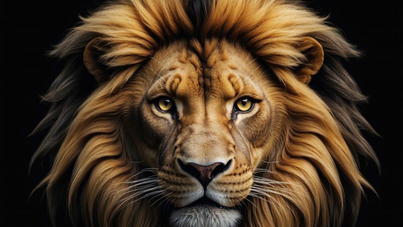 Free download Lion Mane AI art Black background 5K, Wallpaper(s) website provided.