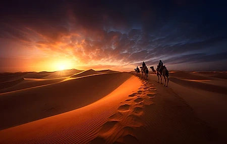 Free download Desert Art Sand Sunset Sunset Sky Cloud AI Art Animal Computer Wallpaper 4K Wallpaper, Wallpaper(s) website provided.