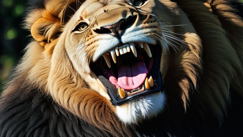 Free download Lion AI art Roaring Closeup, Wallpaper(s) website provided.