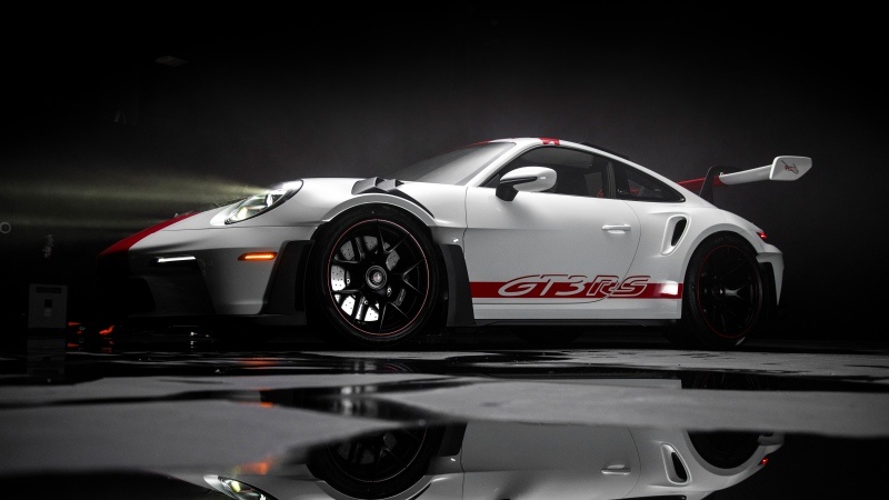 Free download Porsche 911 GT3 RS PECTO Dark aesthetic Dark background Sports cars White cars Reflection Porsche 911 GT3 RS, Wallpaper(s) website provided.