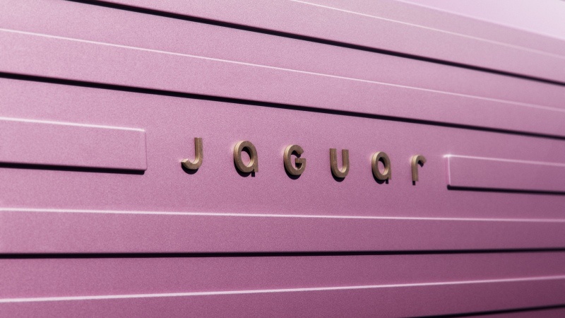 Free download Jaguar logo 2025 Pink aesthetic Pink background 5K 8K Monochromatic, Wallpaper(s) website provided.