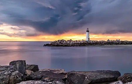 Free download sunset sea coast lighthouse nature landscape computer wallpaper 4K wallpaper, Wallpaper & 7wallpaper