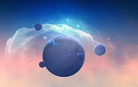 Free download Science Fiction Planet AI Art Game Universe Starry Sky Future Computer Wallpaper 4K Wallpaper, Wallpaper & 7wallpaper