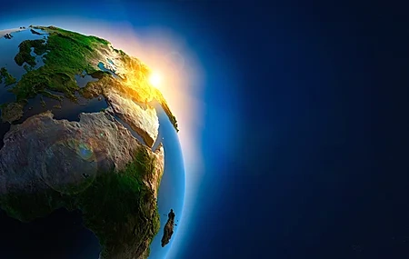 Free download World Earth Sky Sunset Space Sunlight Clear Sky Planet Milky Way Solar System Computer Wallpaper 4K Wallpaper, Wallpaper & 7wallpaper