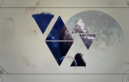 Free download Space White Polygon Planet Triangle Geometry Space Art AI Art Computer Wallpaper 4K Wallpaper, Wallpaper & 7wallpaper