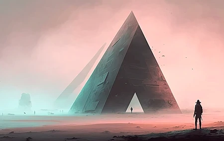 Free download AI Art Science Fiction Pyramid Illustration Painting Future Technology Game Universe Computer Wallpaper 4K Wallpaper, Wallpaper & 7wallpaper
