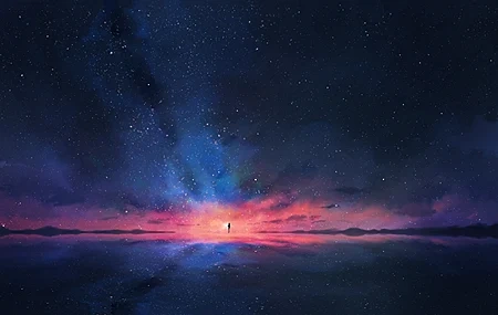 Free download Space Stars Picture Sky AI Art Night Sky Blue Computer Wallpaper 4K Wallpaper, Wallpaper & 7wallpaper