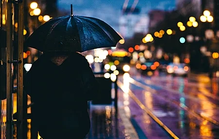 Free download City Rain Umbrella City Lights Street Lights Outdoor Computer Wallpaper 4K Wallpaper, Wallpaper & 7wallpaper