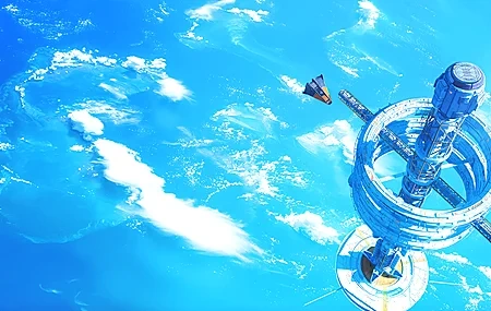 Free download space station spaceship AI art cloud ring space ring computer wallpaper 4K wallpaper, Wallpaper & 7wallpaper