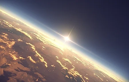 Free download sunset sun clouds sky space planet mountains shadow, Wallpaper & 7wallpaper