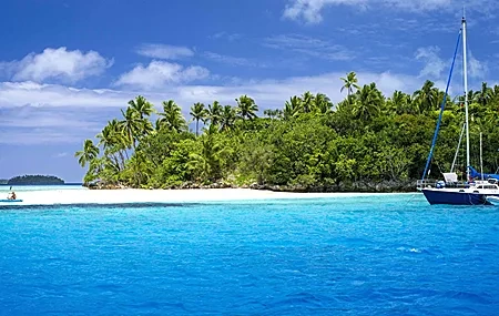 Free download Island Nature Palm Trees Boat Sea Vehicle Water Tropical Computer Wallpaper 4K Wallpaper, Wallpaper & 7wallpaper