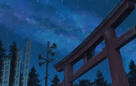 Free download Anime Night Stars Sky Architecture Computer Wallpaper 4K Wallpaper, Wallpaper(s)