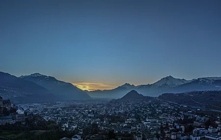 Free download Switzerland Landscape Mountains Mountain Top Sunset City Computer Wallpaper 8K Wallpaper, Wallpaper(s)