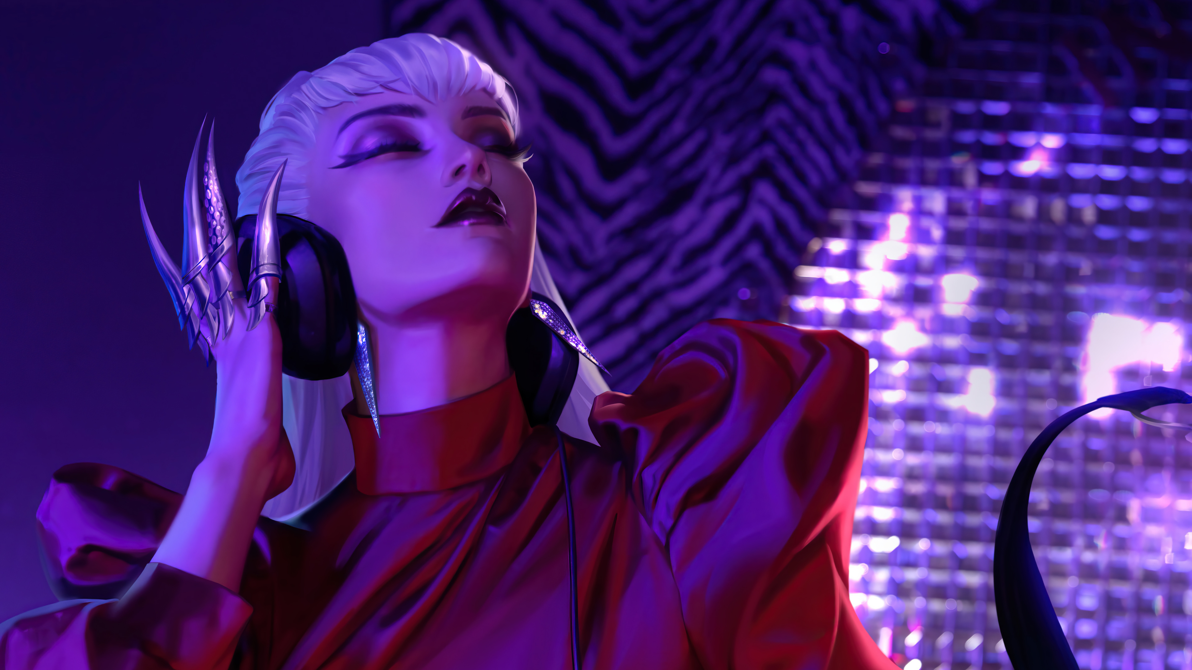 Free download Closed Eyes Riot Games League of Legends Evelynn Jewelry AI Art Game CG 4K Wallpaper, Wallpaper & 7wallpaper