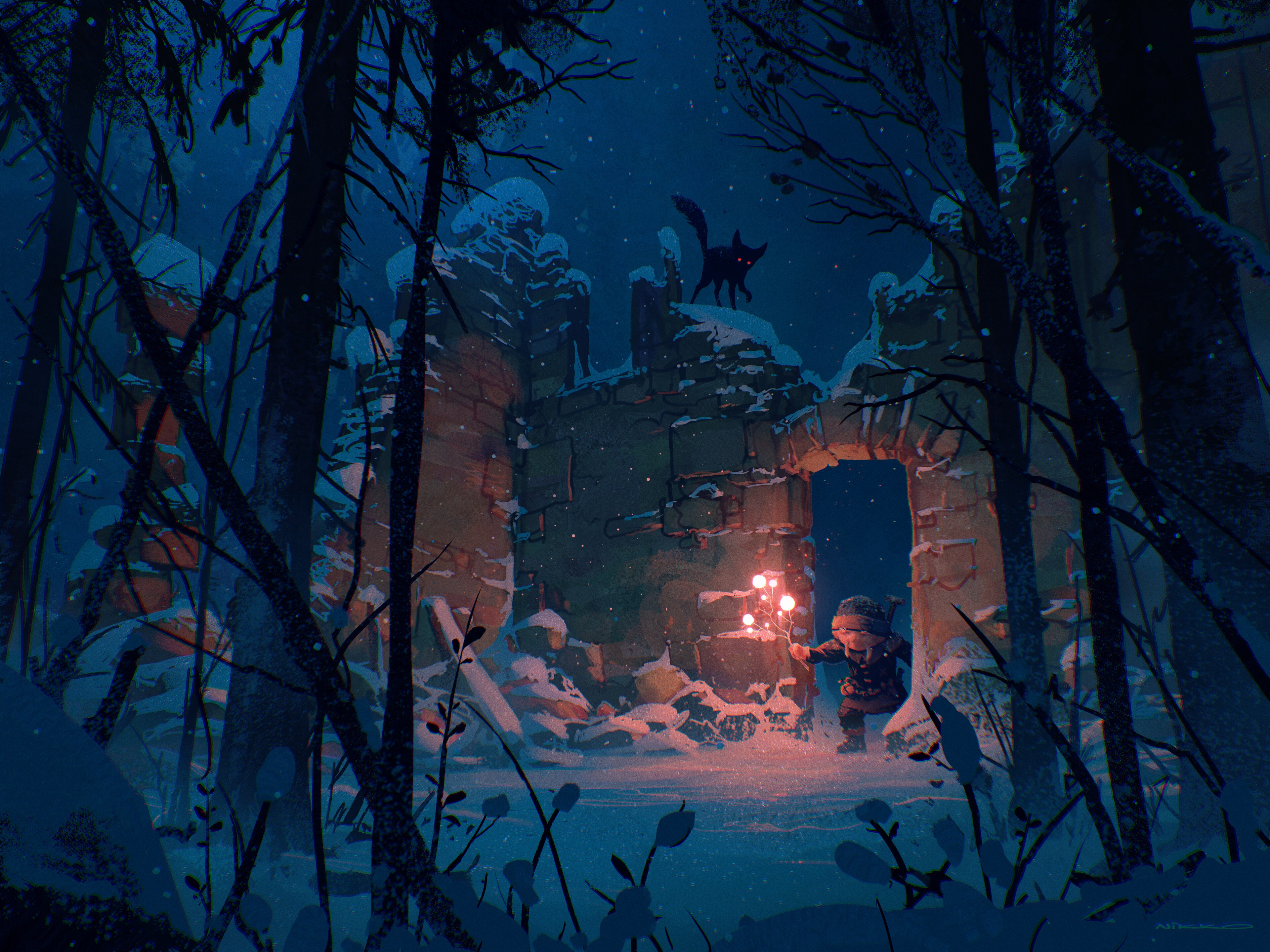 Free download AI Art Digital Painting Snow Bark Art Statistics 4K Wallpaper, Wallpaper & 7wallpaper