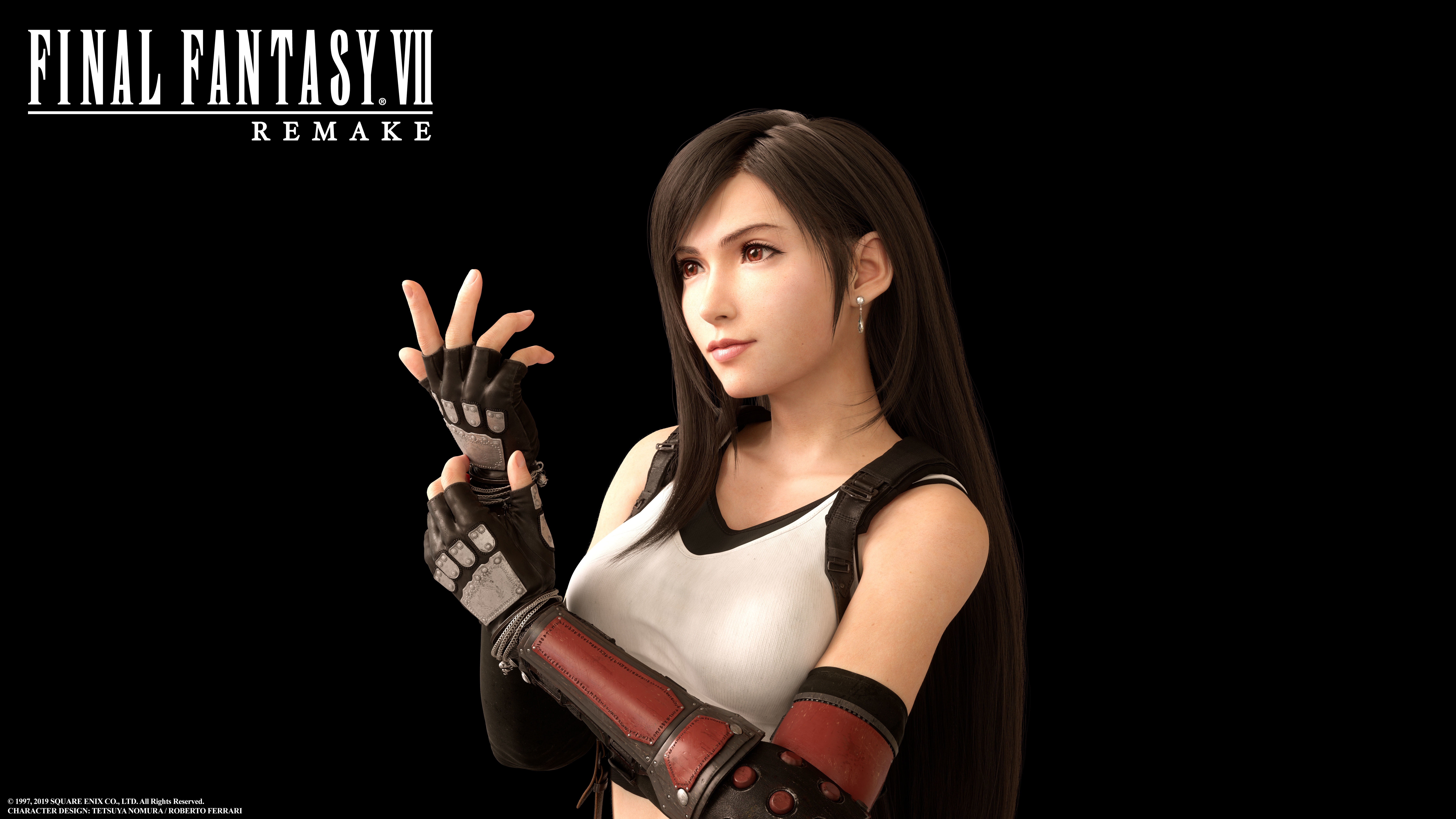 Free download Final Fantasy Game CG Simple Background Black Background Fingerless Gloves 8K Wallpaper, Wallpaper & 7wallpaper